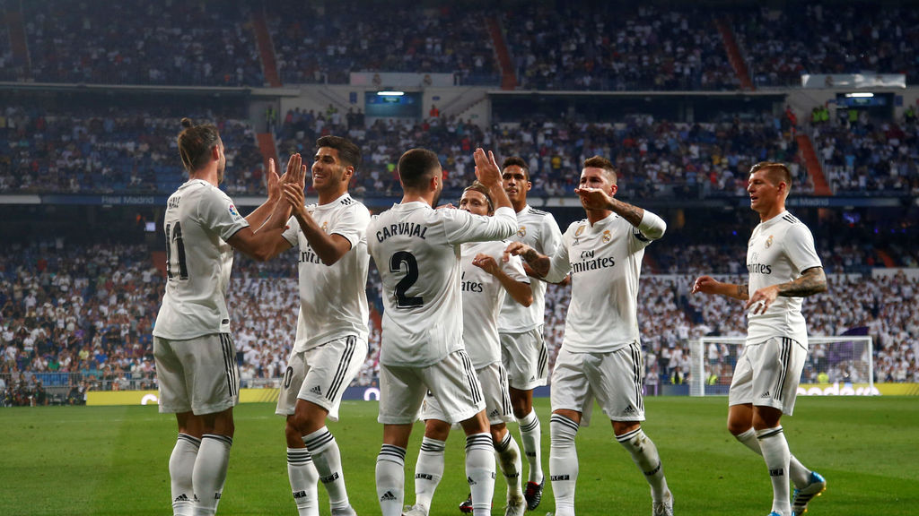 Real Madrid celebrando un golazo